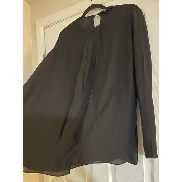 Mossimo Duti long sleeve black flowy clean girl minimalist blouse size 8 - Picture 5 of 10